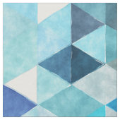 Waterverf driehoeken blauw stof (Close Up)