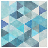 Waterverf driehoeken blauw stof (Swatch)