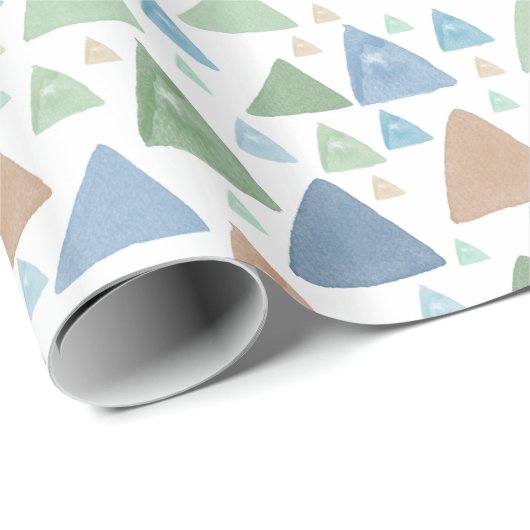Waterverf driehoeken cadeaupapier (Rol Hoek)