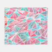 Waterverf driehoeken, helder zomermozaïek. fleece deken (Voorkant (Horizontaal))