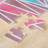 Waterverf driehoeken, helder zomermozaïek. legpuzzel (Zijkant)