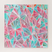 Waterverf driehoeken, helder zomermozaïek. legpuzzel (Horizontaal)