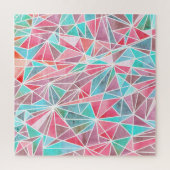 Waterverf driehoeken, helder zomermozaïek. legpuzzel (Verticaal)