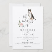 Waterverf Driekleur Pitbull Huisdier Bloem Roze Ro Kaart (Voorkant)