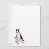 Waterverf Driekleur Pitbull Huisdier Bloem Roze Ro Kaart (Achterkant)