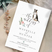 Waterverf Driekleur Pitbull Huisdier Bloem Roze Ro Kaart