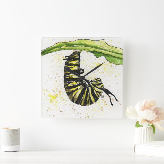 Waterverf-driepijlerklok Vierkante Klok (Huis)