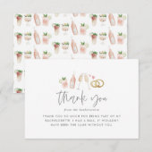 Waterverf drink bachelorette champagne bedankt (Voorkant / Achterkant)