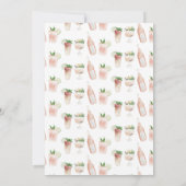 waterverf drink bachelorette party girly roze aankondiging (Achterkant)