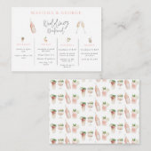 waterverf drink bruiloft weekend route notitiekaartje (Voorkant / Achterkant)