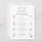 Waterverf drink brunch en bachelorette aankondiging (Achterkant)