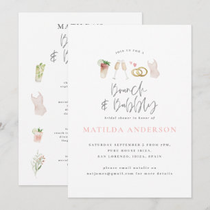 Waterverf drink brunch en bachelorette aankondiging