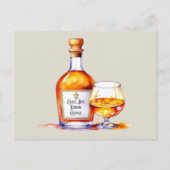 Waterverf Drink Cognac Briefkaart (Voorkant)