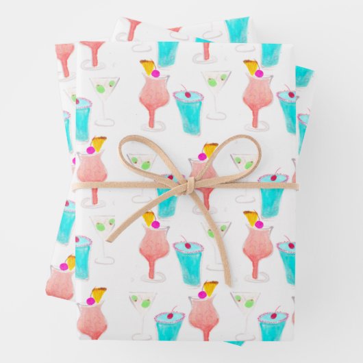 Waterverf Drink Martini, Cocktails, gemengde Drink Inpakpapier Vel (In situ)