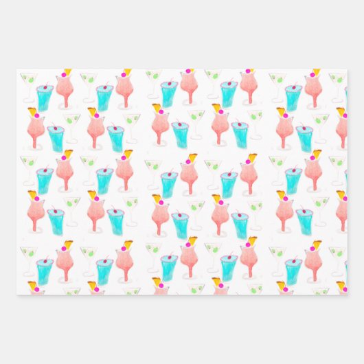 Waterverf Drink Martini, Cocktails, gemengde Drink Inpakpapier Vel (Voorkant)