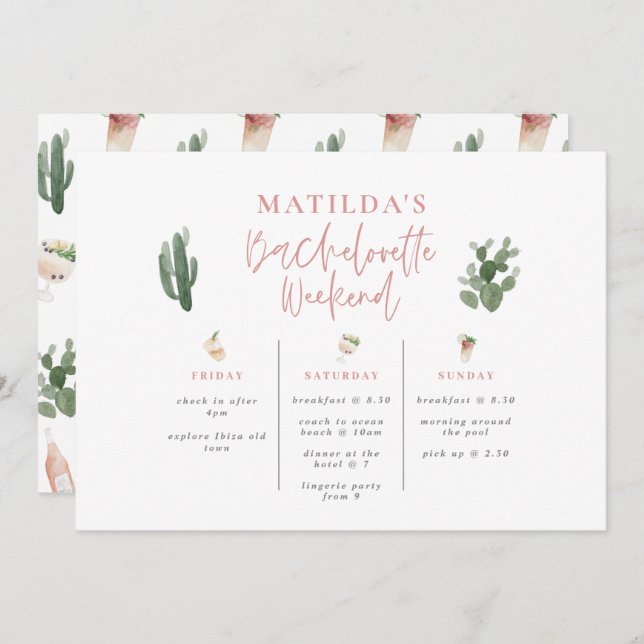 Waterverf drink reisroute naar het weekend van bac (Voorkant / Achterkant)