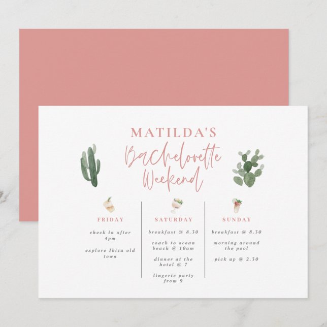 Waterverf drink reisroute naar het weekend van bac (Voorkant / Achterkant)