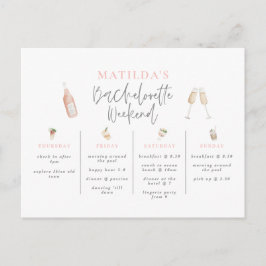 Waterverf drink reisroute naar het weekend van bac briefkaart