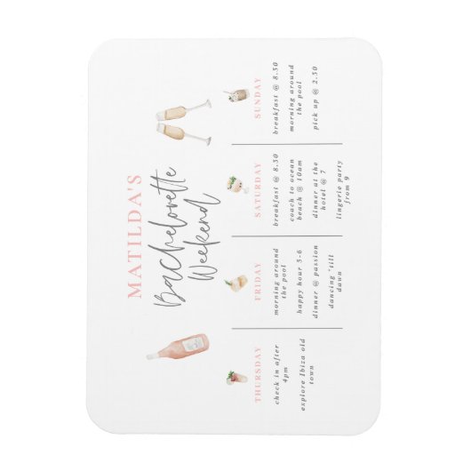 Waterverf drink reisroute naar het weekend van bac magneet (Verticaal)