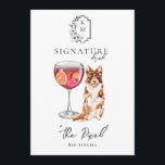 Waterverf | Drink van de Bride & Groom Signature Menu<br><div class="desc">Pas dit teken aan met de namen van de bruid en de bruidegom en hun favoriete keuze voor de drink. Verschillende cocktailillustraties kunnen op verzoek worden gemaakt. Voeg uw douanetekst aan dit ontwerp toe door de "Edit this design sjabloon"vakjes op de rechterkant van het punt te gebruiken of de blauwe...</div>