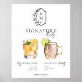 Waterverf | Drink van de Bride & Groom Signature Poster (Voorkant)