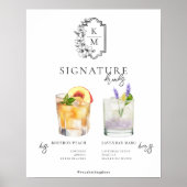 Waterverf | Drink van de Bride & Groom Signature Poster (Voorkant)