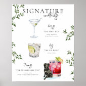 Waterverf | Drink van de Bride & Groom Signature Poster (Voorkant)