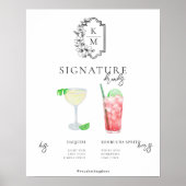 Waterverf | Drink van de Bride & Groom Signature Poster (Voorkant)
