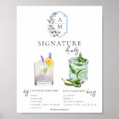 Waterverf | Drink van de Bride & Groom Signature Poster (Voorkant)