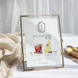 Waterverf | Drink van de Bride & Groom Signature Poster<br><div class="desc">Pas dit teken aan met de namen van de bruid en de bruidegom en hun favoriete keuze voor de drink. Verschillende cocktailillustraties kunnen op verzoek worden gemaakt. Voeg uw douanetekst aan dit ontwerp toe door de "Edit this design sjabloon"vakjes op de rechterkant van het punt te gebruiken of de blauwe...</div>