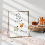 Waterverf | Drink van de Bride & Groom Signature Poster<br><div class="desc">Pas dit teken aan met de namen van de bruid en de bruidegom en hun favoriete keuze voor de drink. Verschillende cocktailillustraties kunnen op verzoek worden gemaakt. Voeg uw douanetekst aan dit ontwerp toe door de "Edit this design sjabloon"vakjes op de rechterkant van het punt te gebruiken of de blauwe...</div>