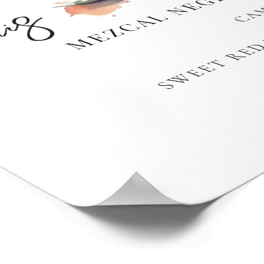 Waterverf | Drink van de Bride & Groom Signature Poster (Hoek)