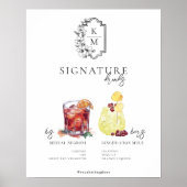 Waterverf | Drink van de Bride & Groom Signature Poster (Voorkant)