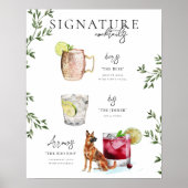 Waterverf | Drink van de Bride & Groom Signature Poster (Voorkant)