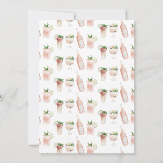 waterverf drink vrijgezellenfeest partijuitnodigin aankondiging (Achterkant)