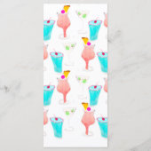 Waterverf Drinken Cocktail Wine Wedding Menu (Achterkant)