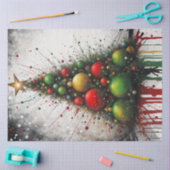 Waterverf Drip Ornament Kerstboom Decoupage Tissuepapier (Craft)