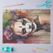 Waterverf Drips Jester Vrouw Bloemen Decoupage Tissuepapier (Craft)