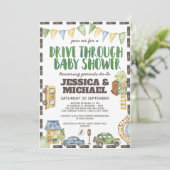 Waterverf drive through Baby shower Kaart (Staand voorkant)