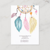 Waterverf droamcatcher - juwelen oorscherm visitekaartje (Achterkant)