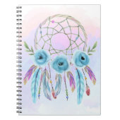 Waterverf Drocatcher Feathers Rustic Boho Chic Notitieboek (Voorkant)