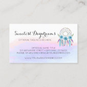 Waterverf Drocatcher Feathers Rustic Boho Chic Visitekaartje (Achterkant)