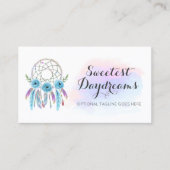 Waterverf Drocatcher Feathers Rustic Boho Chic Visitekaartje (Voorkant)