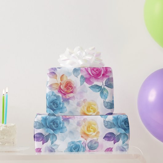 Waterverf - Dromerig Roos Wrapping Paper Roll Cadeaupapier (Feestgeschenken)
