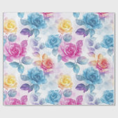 Waterverf - Dromerig Roos Wrapping Paper Roll Cadeaupapier (Vlak)