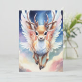 Waterverf dromerig super Schattige rendier Feestdagenkaart (Staand voorkant)