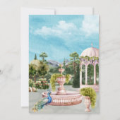 Waterverf Dromerige Bloementuin Vogelbruiloft Kaart (Achterkant)