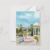 Waterverf Dromerige Esthetische Bloementuin Vogel Notitiekaartje (Achterkant)