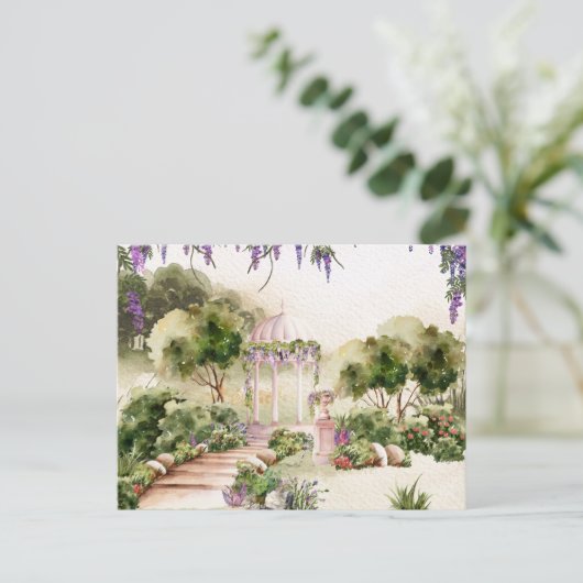 Waterverf Dromerige groene tuin elegant Briefkaart (Staand voorkant)