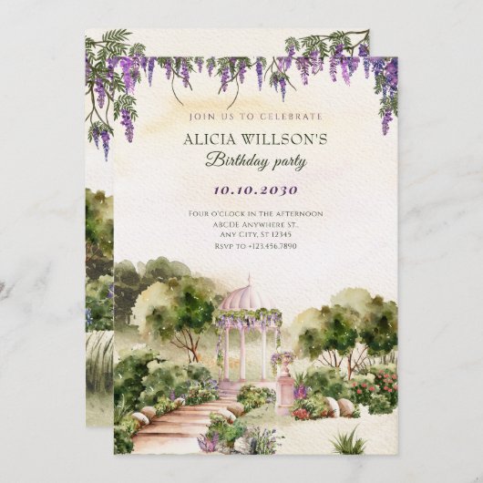 Waterverf Dromerige groene tuin elegant Kaart (Voorkant / Achterkant)